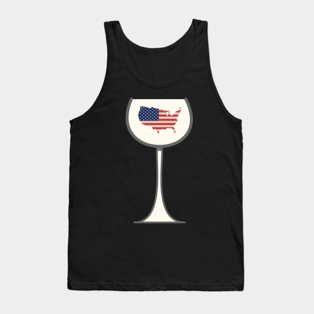 USA in wine glass, Map of USA in a wine glass Tank Top by Toozidi T Shirts